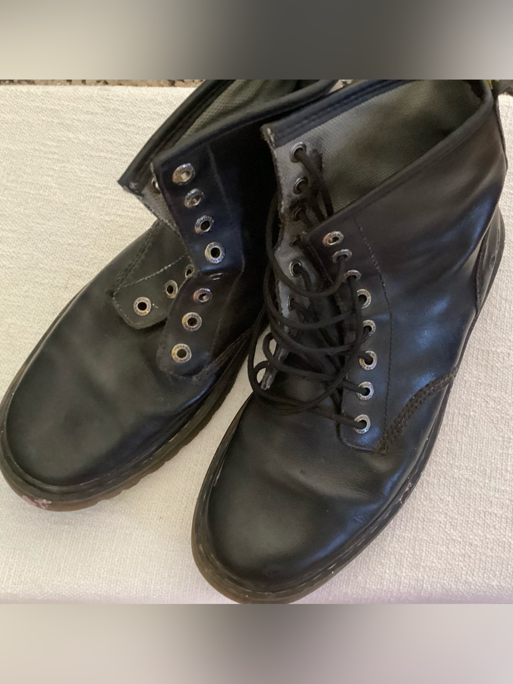 Dr. Martens Doc Awley Combat Boots Womens Size 10 EU 42 Black 7-Eye Leather
